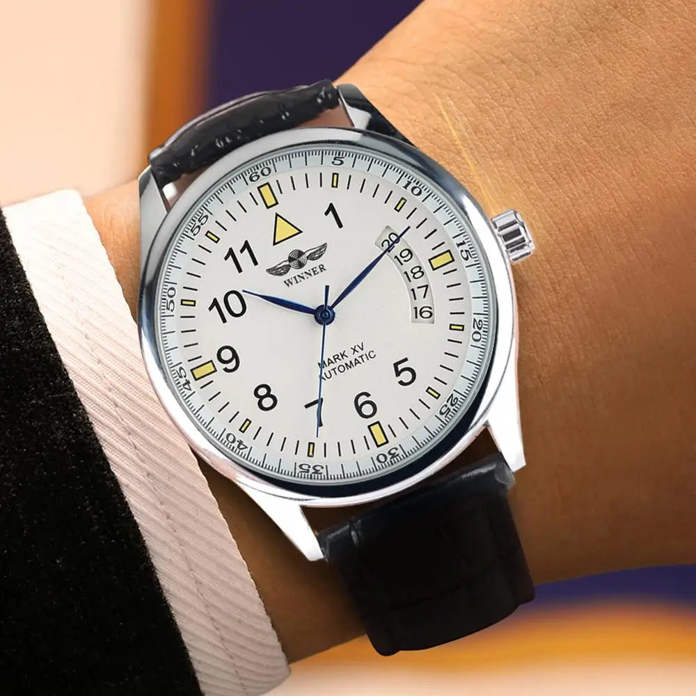 Men's Mechanical Watches Luxury Stainless Steel Case Business Watch Retro Steampunk Style Wristwatch