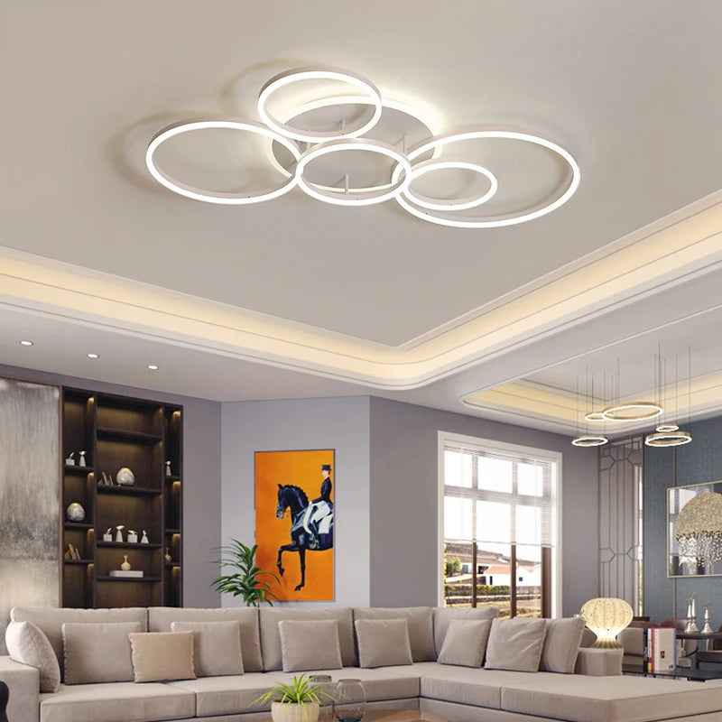 Modern LED Ceiling Chandelier Lighting For Living Study Room Bedroom Dimmable Home Gold Black Indoor Lighting decoration Lamps