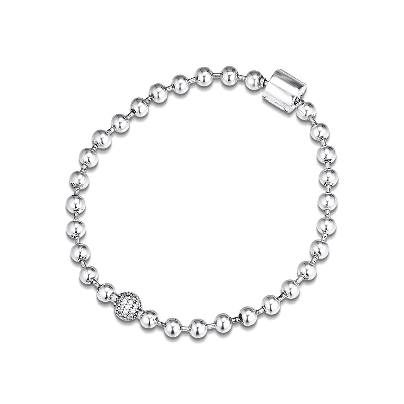 Beads & Pave Bracelets For Woman DIY Jewelry Making Sterling Silver Jewelry Beaded Chain Fashion Female Bracelets