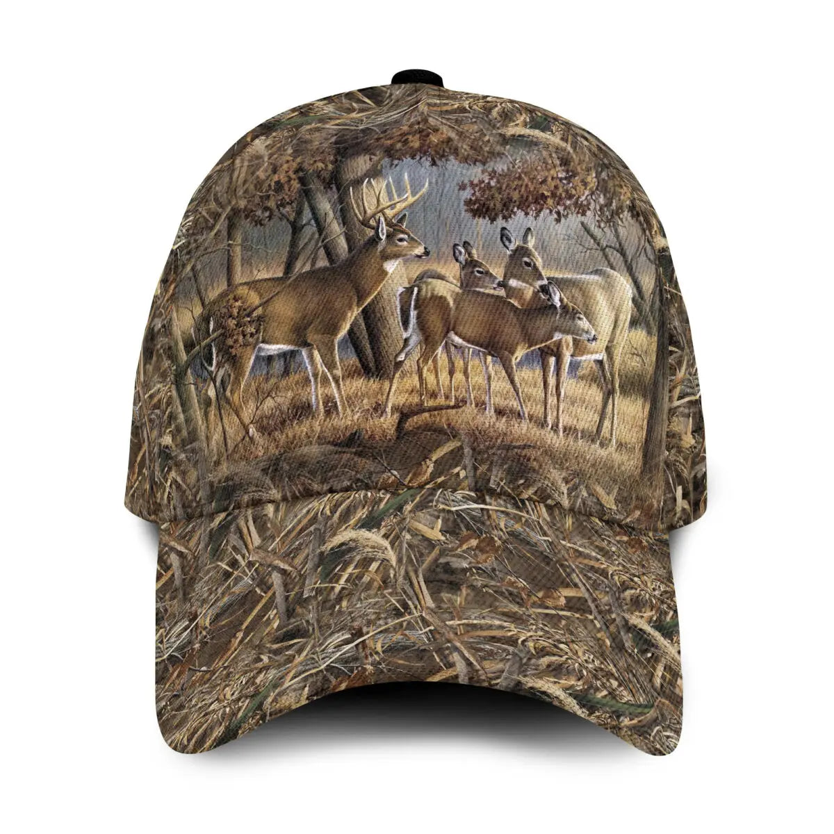 Baseball Cap Deer Hunting Wildlife Animals Printed Snapback Hat Men Women Adult Breathable Summer Headwear Outdoor Sun Visor