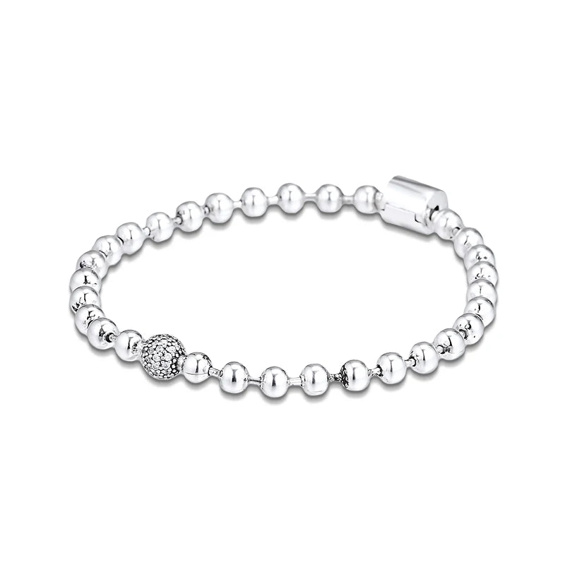 Beads & Pave Bracelets For Woman DIY Jewelry Making Sterling Silver Jewelry Beaded Chain Fashion Female Bracelets