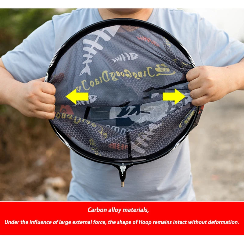 Fishing Net Head Carbon Anti-hook Fishing Net Ultra Light Titanium Alloy Solid Deepening Fishing Net  Fishing Tool Accessories