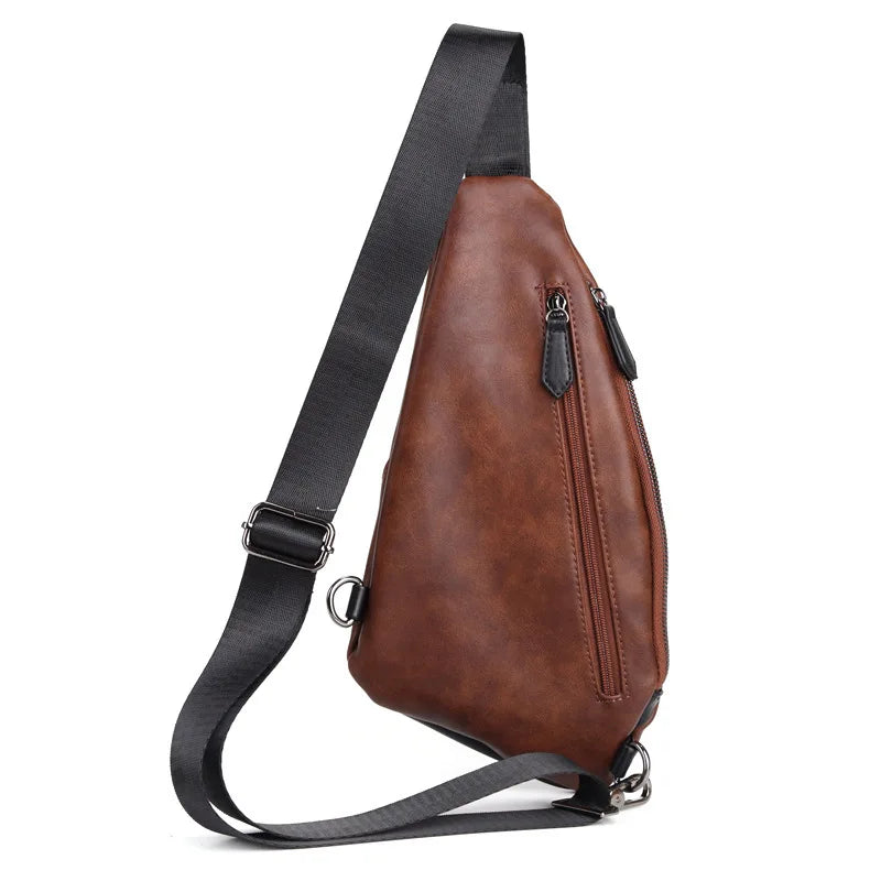 Fashion Dumpling Bag Men Chest Bag Messenger Bag Sost PU Leather Cross Body Chest Bag for Men Shoulder Bag Daily Sling Bag Man