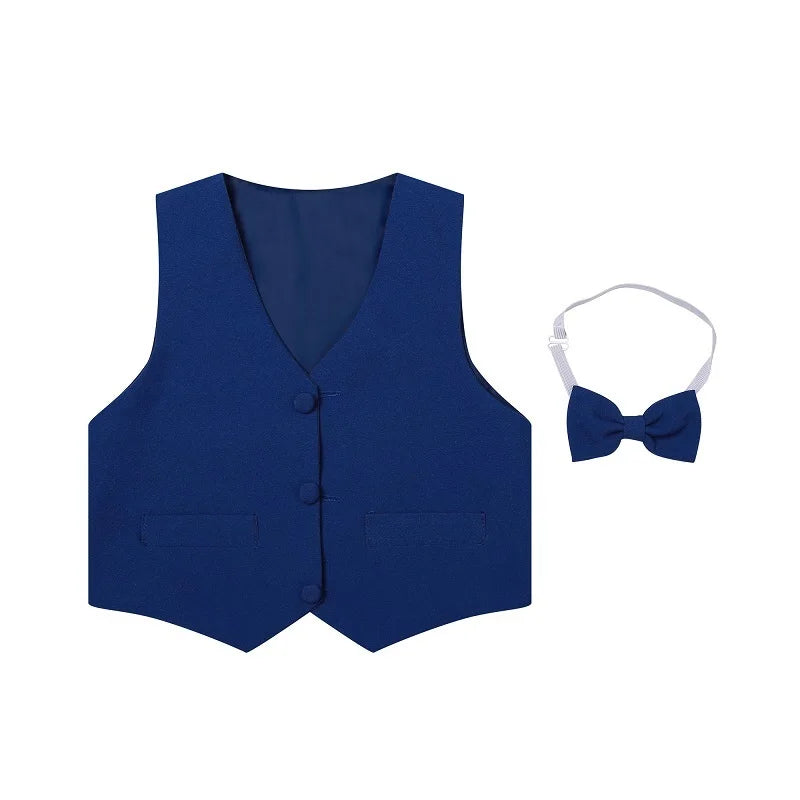Baby Boy Formal Clothes Set Jacket+Shirt+Vest+Bowtie+Pant 5PCS Infant Toddler Child Clothes Suit Blazer Jacket Baby Clothes 0-2Y