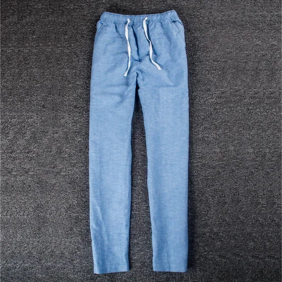 Men's Linen Pants Long Cotton Casual Pants Men Solid Trousers For Men Cargo Pant Homens Pantalons Pour Mannen Broek
