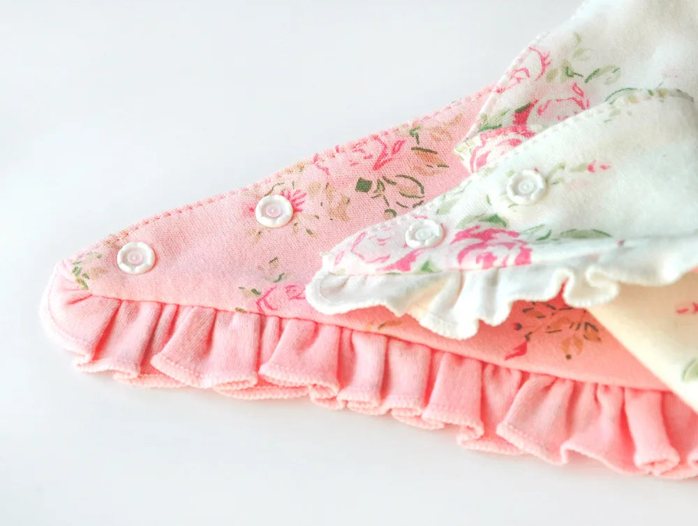Cute Cotton Burp Cloth Triangle Round Lace Bow Princess Super Soft Baby Feeding Drool Bibs