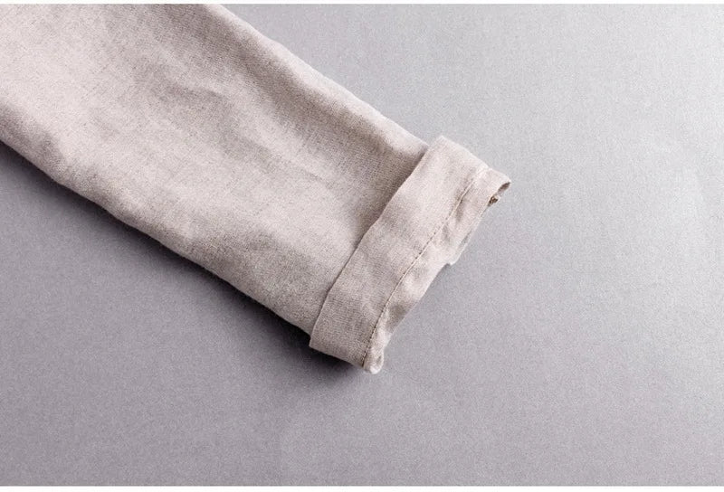 Men's Linen Pants Long Cotton Casual Pants Men Solid Trousers For Men Cargo Pant Homens Pantalons Pour Mannen Broek