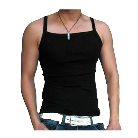 Men's wear sexy men underwear diy Male spaghetti strap low neck tight-fitting vest 100% cotton  t-shirt summer men's clothing