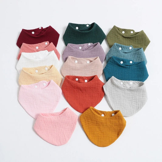 Cotton Gauze Baby Bibs Adjustable Newborns Saliva Towel Toddler Baby Boys Bib Burp Cloth Scarf Baby Shower Gift