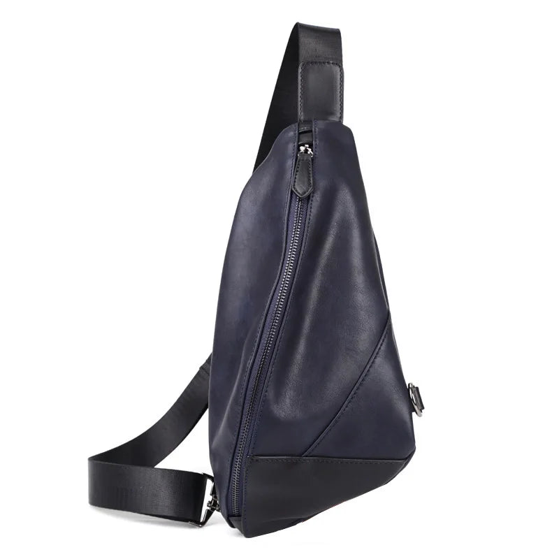 Fashion Dumpling Bag Men Chest Bag Messenger Bag Sost PU Leather Cross Body Chest Bag for Men Shoulder Bag Daily Sling Bag Man