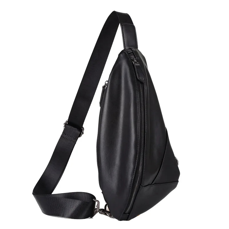 Fashion Dumpling Bag Men Chest Bag Messenger Bag Sost PU Leather Cross Body Chest Bag for Men Shoulder Bag Daily Sling Bag Man