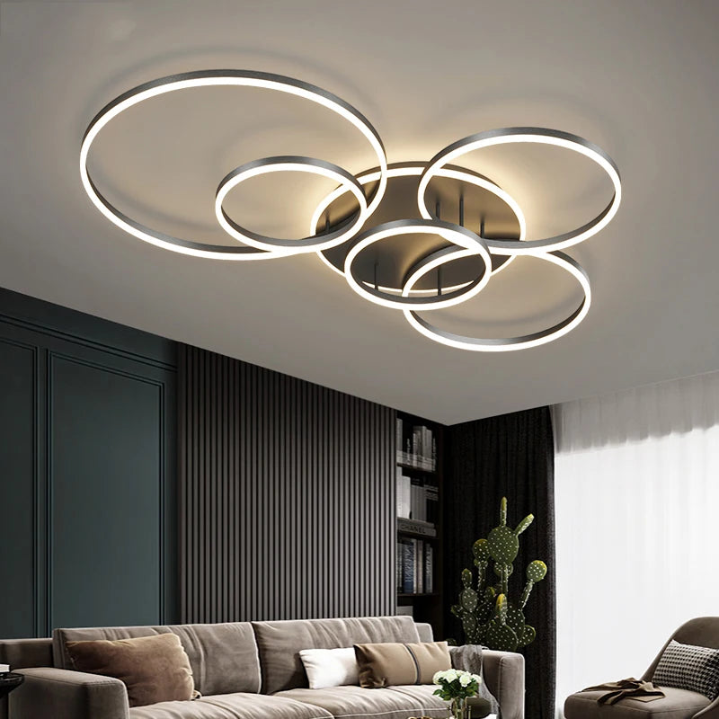 Modern LED Ceiling Chandelier Lighting For Living Study Room Bedroom Dimmable Home Gold Black Indoor Lighting decoration Lamps
