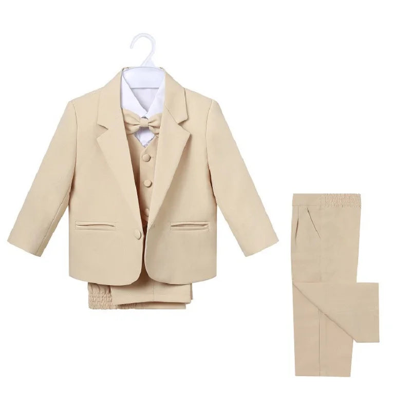 Baby Boy Formal Clothes Set Jacket+Shirt+Vest+Bowtie+Pant 5PCS Infant Toddler Child Clothes Suit Blazer Jacket Baby Clothes 0-2Y