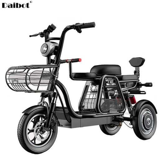 Daibot Electric Scooter With Seat 3 Wheel Electric Scooters 12 Inch 500W 48V 30KM /H Portable Tricycle Off Road Electric Bike