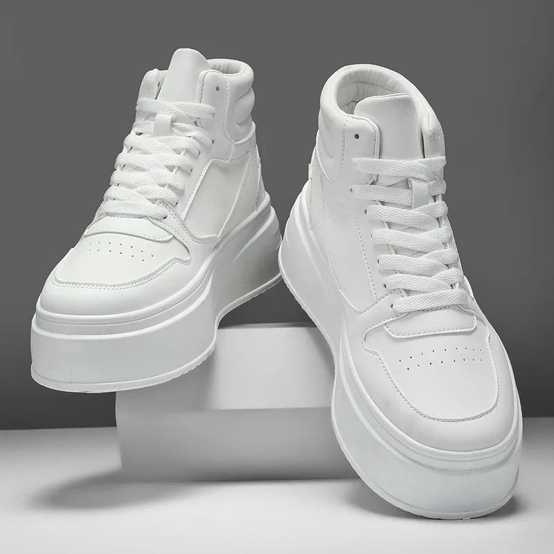 Men's Shoes Spring White Platform Comfortable Casual Shoes Man Trend Anti Slip Sneakers 2025 Fashion Thick Soled Shoes Zapatos