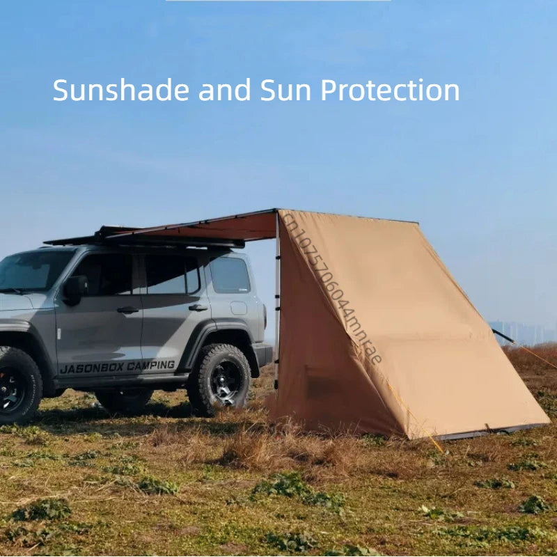 Outdoor Car Side Tent, Expanded Shelter with Windows, Arranged Bag Projection Canopy Side Tent, Outdoor Camping Equipment