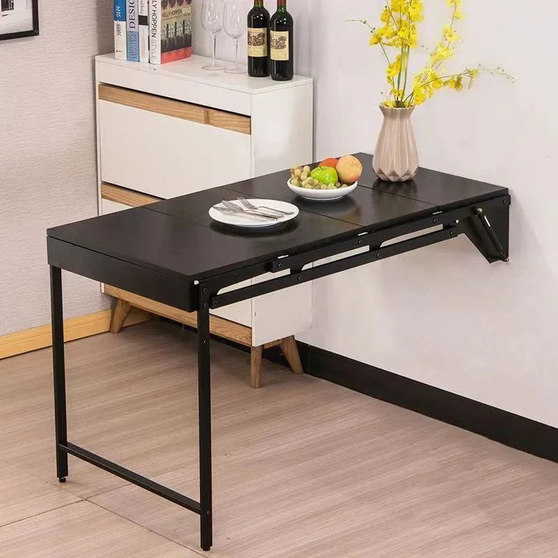 Portable Folding Dining Tables Metal Wall Storage Shelf Multifunctional Restaurants Tables Extendable Dining Room Furniture