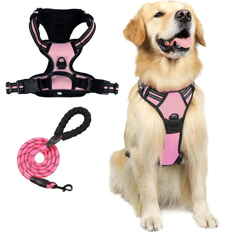 Pet rope vest style pet dog towing rope explosion-proof shockproof break free big dog chest strap reflective dog