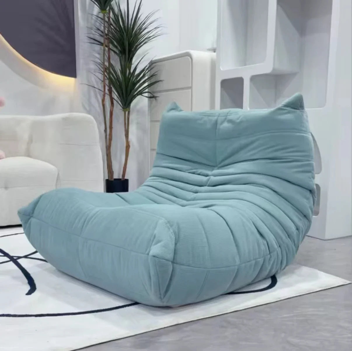 Togo caterpillar sofa balcony leisure bedroom living room reclining sleeping lazy sofa cream wind single recliner