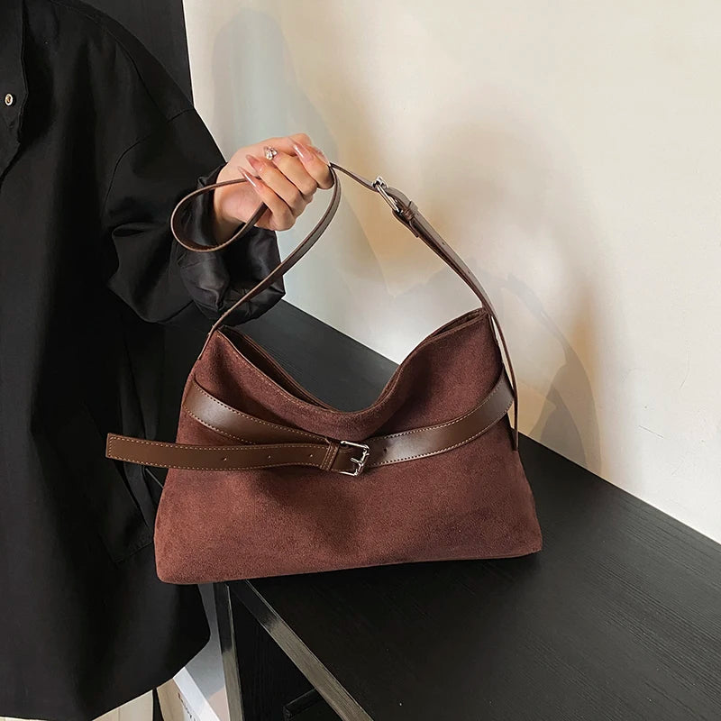 Women's Advanced Sense Large Capacity Bag, Simple Commuting Single Shoulder Handbag