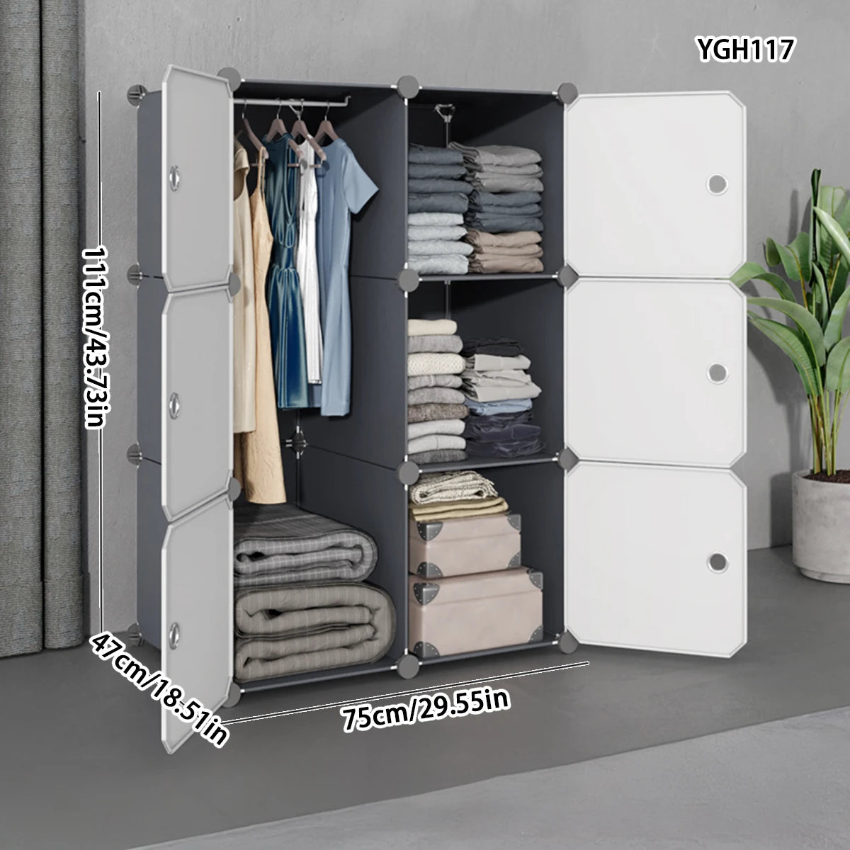 Simple Wardrobe Home Bedroom Assembly Storage Cabinet Rental Room Cloth Wardrobe Dormitory Small Storage Cabinet Strong and Durable