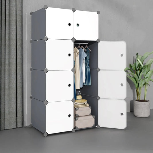 Simple Wardrobe Home Bedroom Assembly Storage Cabinet Rental Room Cloth Wardrobe Dormitory Small Storage Cabinet Strong and Durable