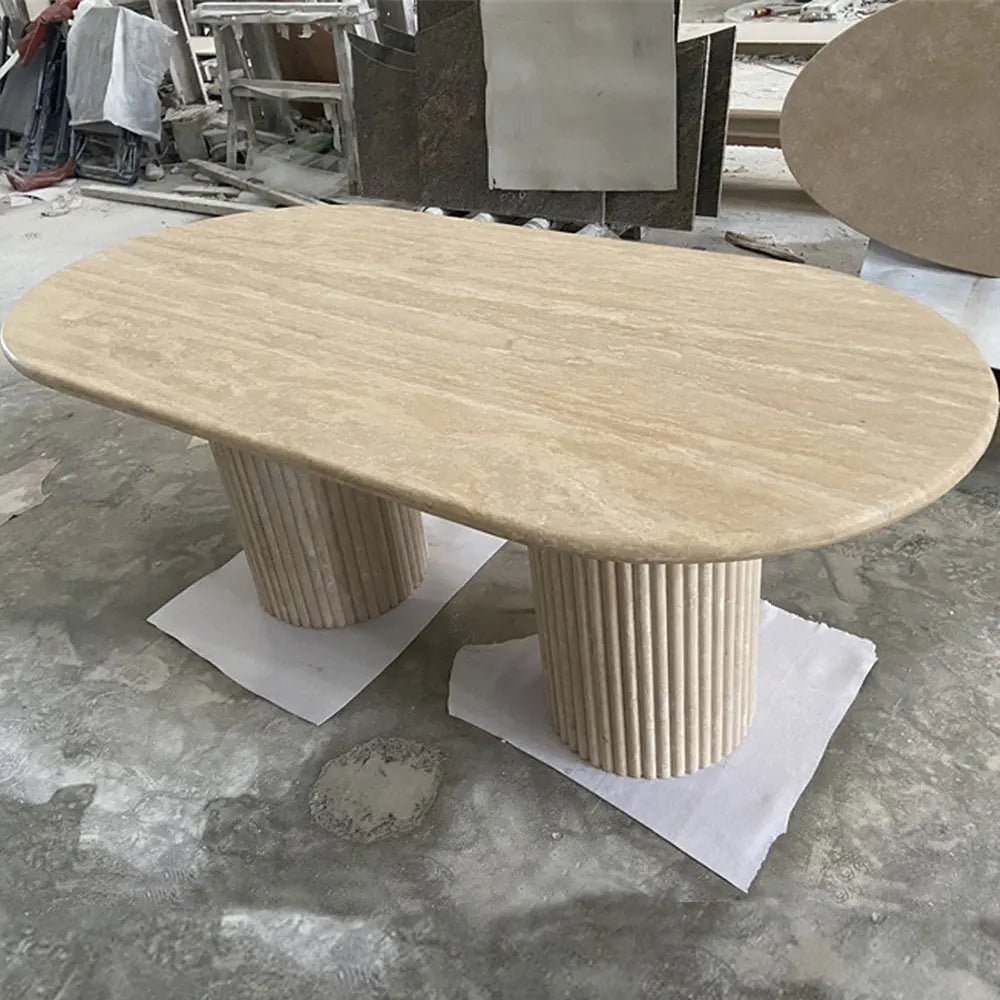 Carolf Furniture Factory Big Wholesale black marble dining tables stone round table for sale