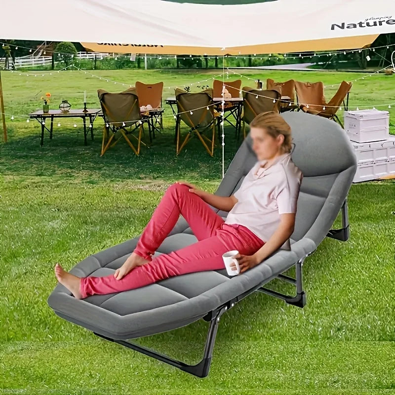 1pc Camping Cots for Adults, Folding Sleeping Cot Bed W/Mattress, Camp Bed for Travel Office & Home Camping Bed