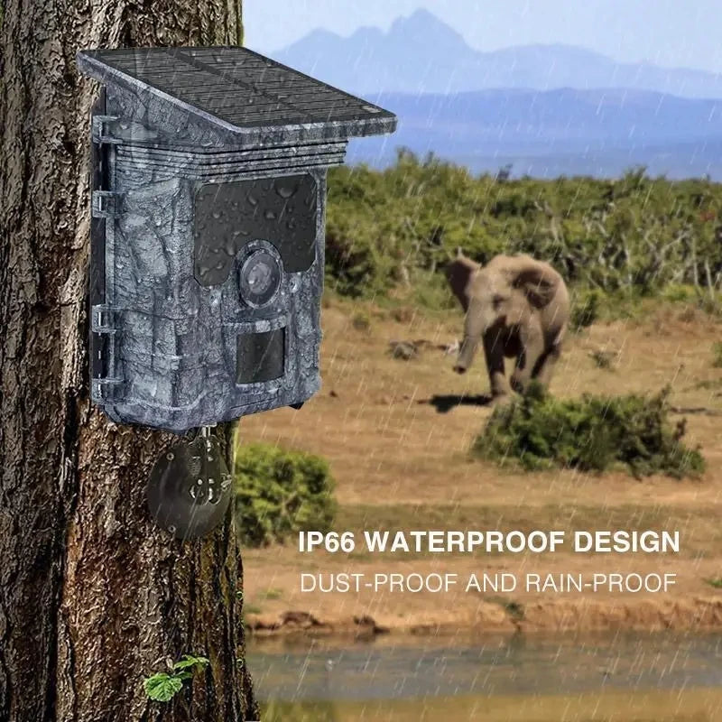 Hunting Camera  4K WiFi Solar Panel Powered Trail Camera Trap Night Vision Waterproof IP66 Game Wildlife Cameras Foto Chasse