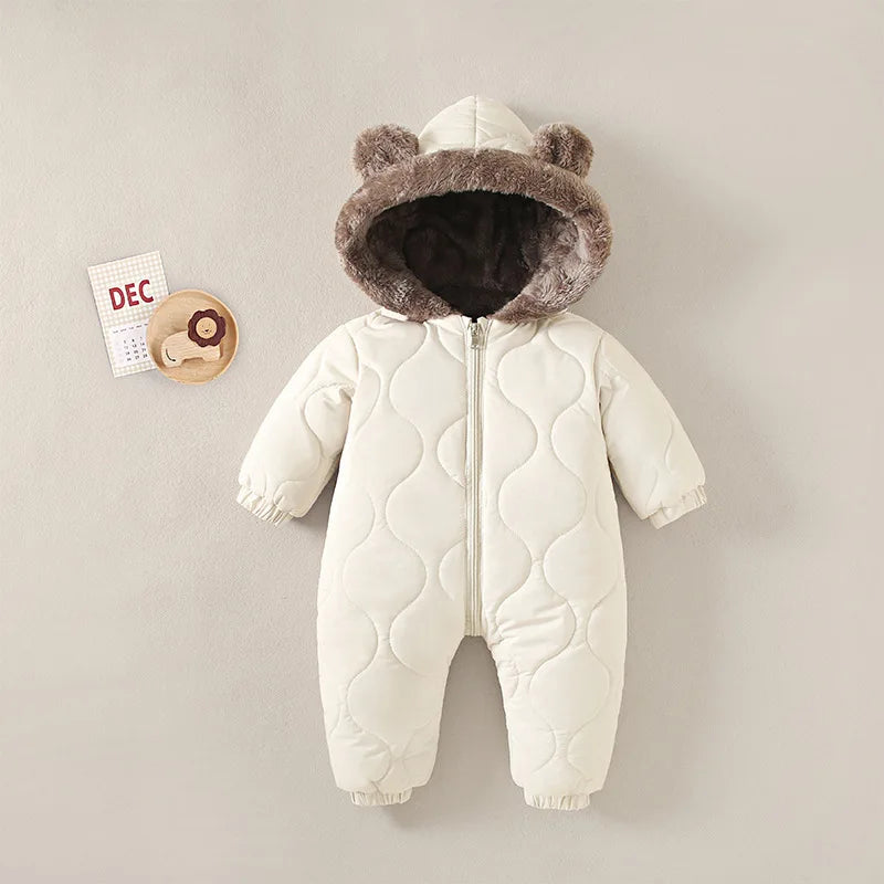 New born Baby Girl clothes autumn Winter Snowsuit Plus Velvet Thick Baby Boy Jumpsuit 0-3 Years Romper boy Overalls Toddler Coat