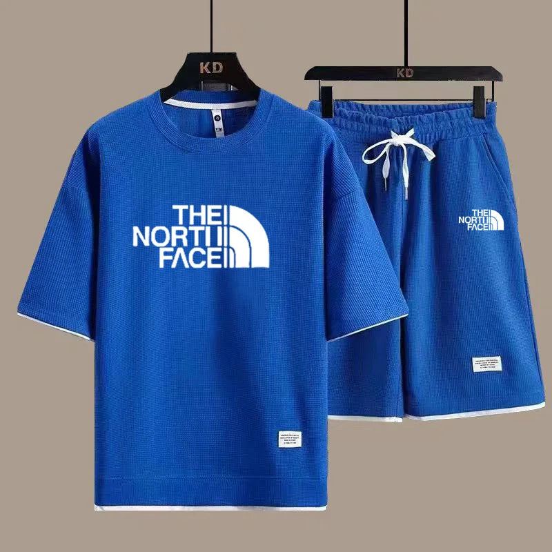 2025 new casual sportswear for men summer two-piece clothing short-sleeved round neck and shorts two fashionable clothes