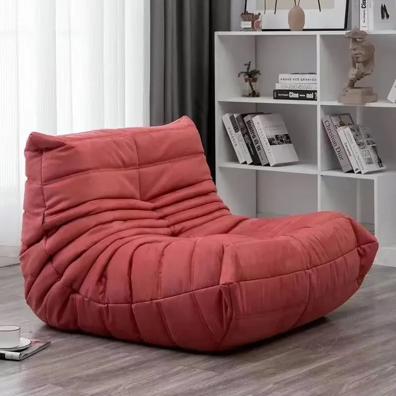 Togo caterpillar sofa balcony leisure bedroom living room reclining sleeping lazy sofa cream wind single recliner