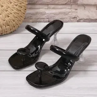 Women Slippers Outdoor Luxury Party Shoes Women 2025 New Summer High Heels Sandals Designer Slippers High Heels Slides Women