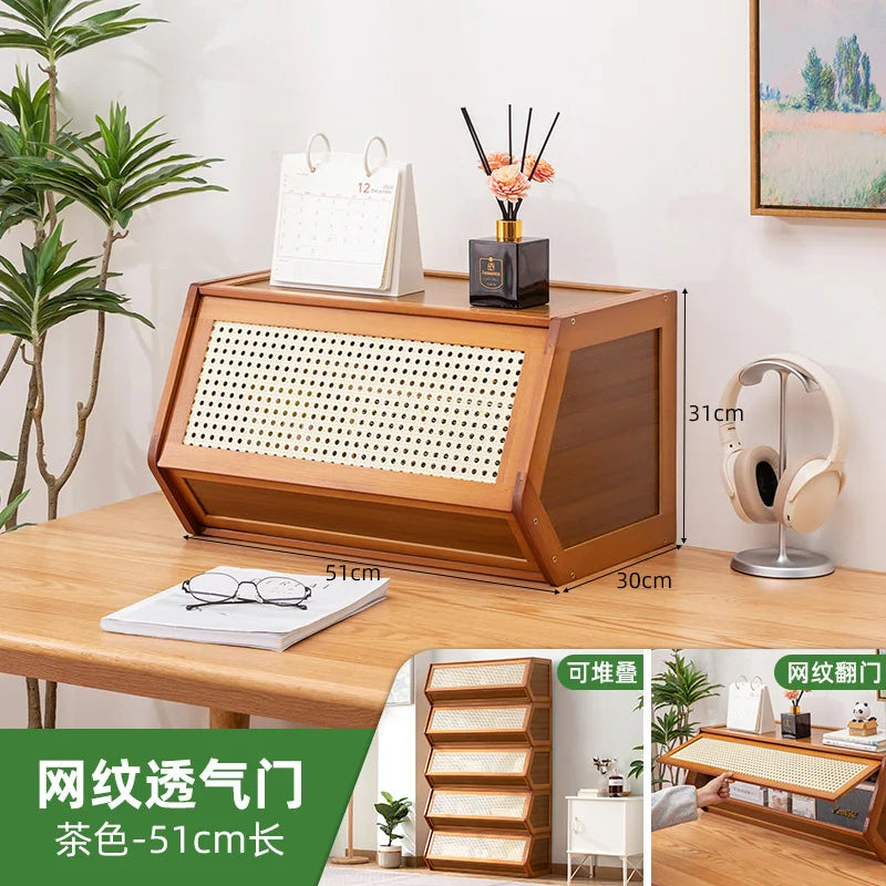 Multi functional stackable storage cabinet with lid, miscellaneous storage box, household storage box, bedside cabinet