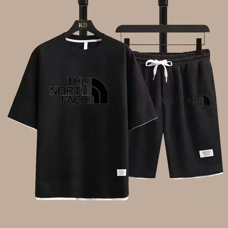 2025 new casual sportswear for men summer two-piece clothing short-sleeved round neck and shorts two fashionable clothes
