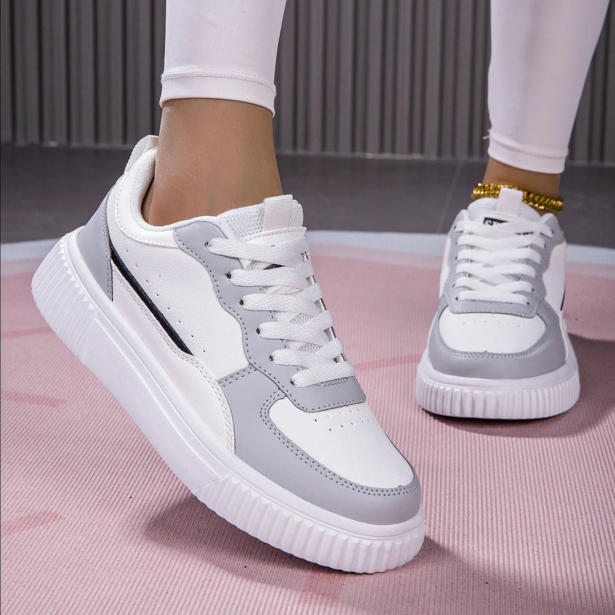 Men's Shoes Summer Breathable Trendy Versatile Casual White Sneakers Youth Non-Slip Sports Thick-Soled White Shoes