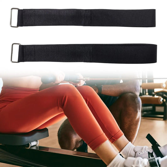 2x Rowing Machine Foot Straps Fitness Equipment Fasteners Multipurpose Easy to Install Leg Training Bands for Home Men Women