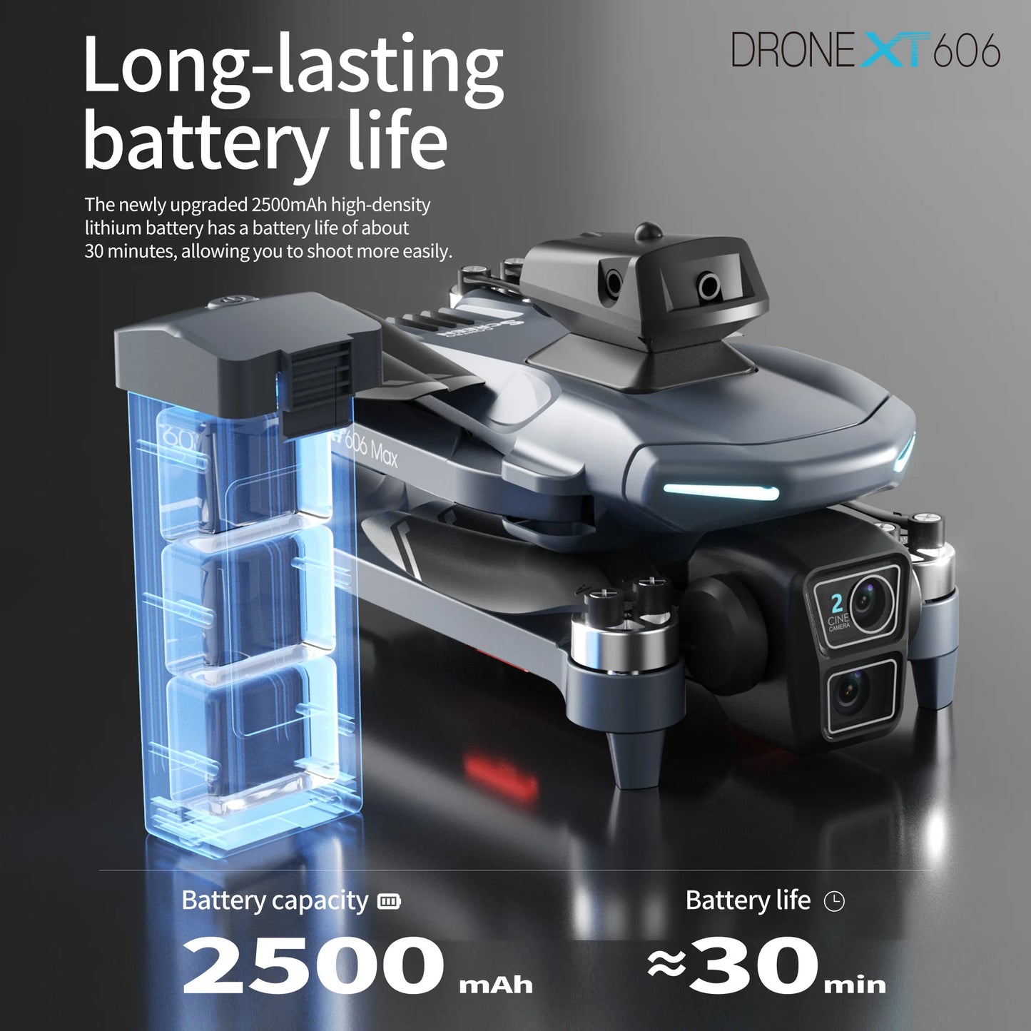 2025 NEW XT606 Drone 4K Professional HD Dual Camera Infrared Obstacle Avoidance Brushless motor RC Quadcopter With screen Drone