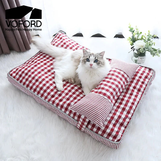 Cozy Sleeping Pet Cat Bed Cushion Soft Lounger Pet Bed House for Dogs Cats Sofa Warm Puppy Kennel Mat Dog Mattress Pet Supplies