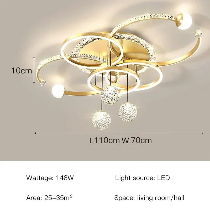 Living Room Ceiling Lamps Modern Intelligent LED Chandeliers For Resturant Kitchen Bedroom Lighting Home Decor Luster Luminaire