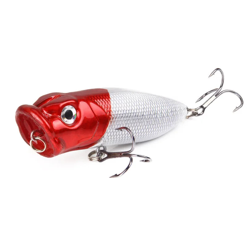 Fishing Lure 10g 65mm Floating Popper Artificial Wobbler Hard Bait with Hook for Pike Perch Winter Swimbait Trolling Crankbait