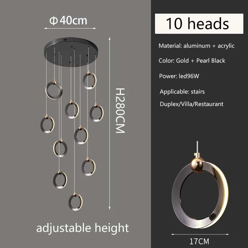 Modern luxury chandelier.  Creative design.  Suitable for villas, duplexes, hotels, restaurants.  Home lighting