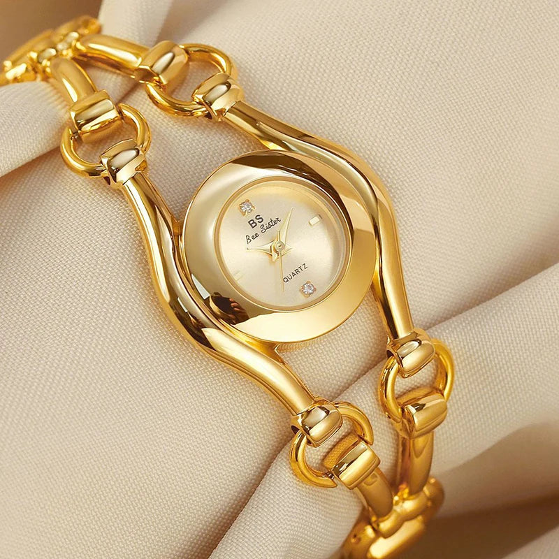 Women Bracelet Watches Top Brand Luxury Elegant Fashion For Ladies Wrist Watches Steel Quartz Female Clock Gold High Quality