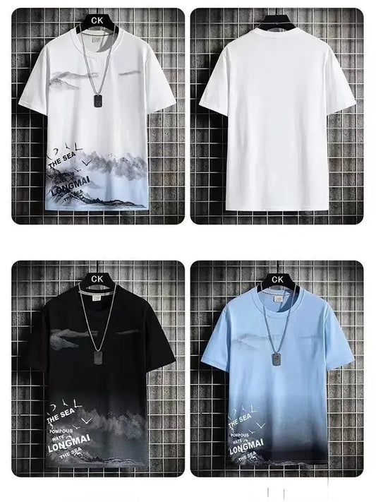 Trendy Suits for men  Men's Summer Shorts Set Gym Outfit Student Short Sleeve Tee 2 Piece Set Tracksuits Men Casual Men Clothing