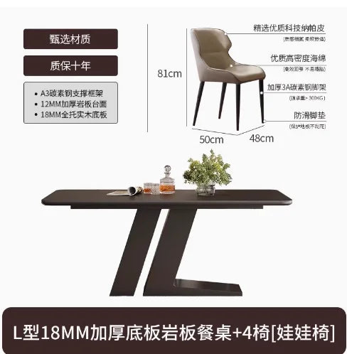 Nordic Living Dining Table Luxury Waterproof 6 People Minimalist Dining Table Rectangle Modern Tavoli Da Pranzo Home Furniture