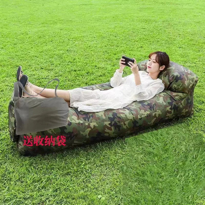 2024Trend Outdoor Products Fast Infaltable Air Sofa Bed Good Quality Sleeping Bag Inflatable Air Bag Lazy bagBeach Sofa 240*70cm