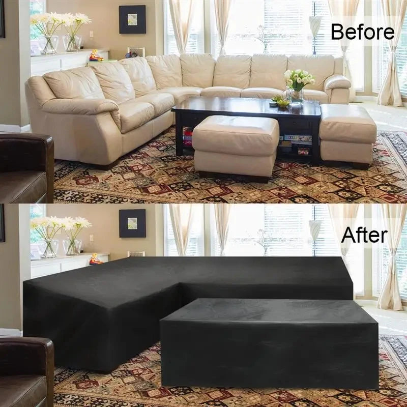 Waterproof Outdoor Sectional Sofa  turn angle Cover - Heavy-Duty Patio Furniture L-Shape Right Side Sofa Dust prevention Cover