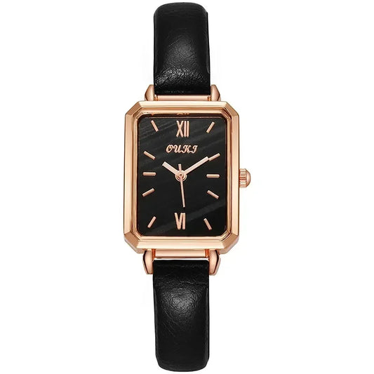 Women Watches Rectangle Quartz Watch Ladies Fashion Retro Compact Creative Striped Dials Wristwatches Relogio Mujer No Bracelet