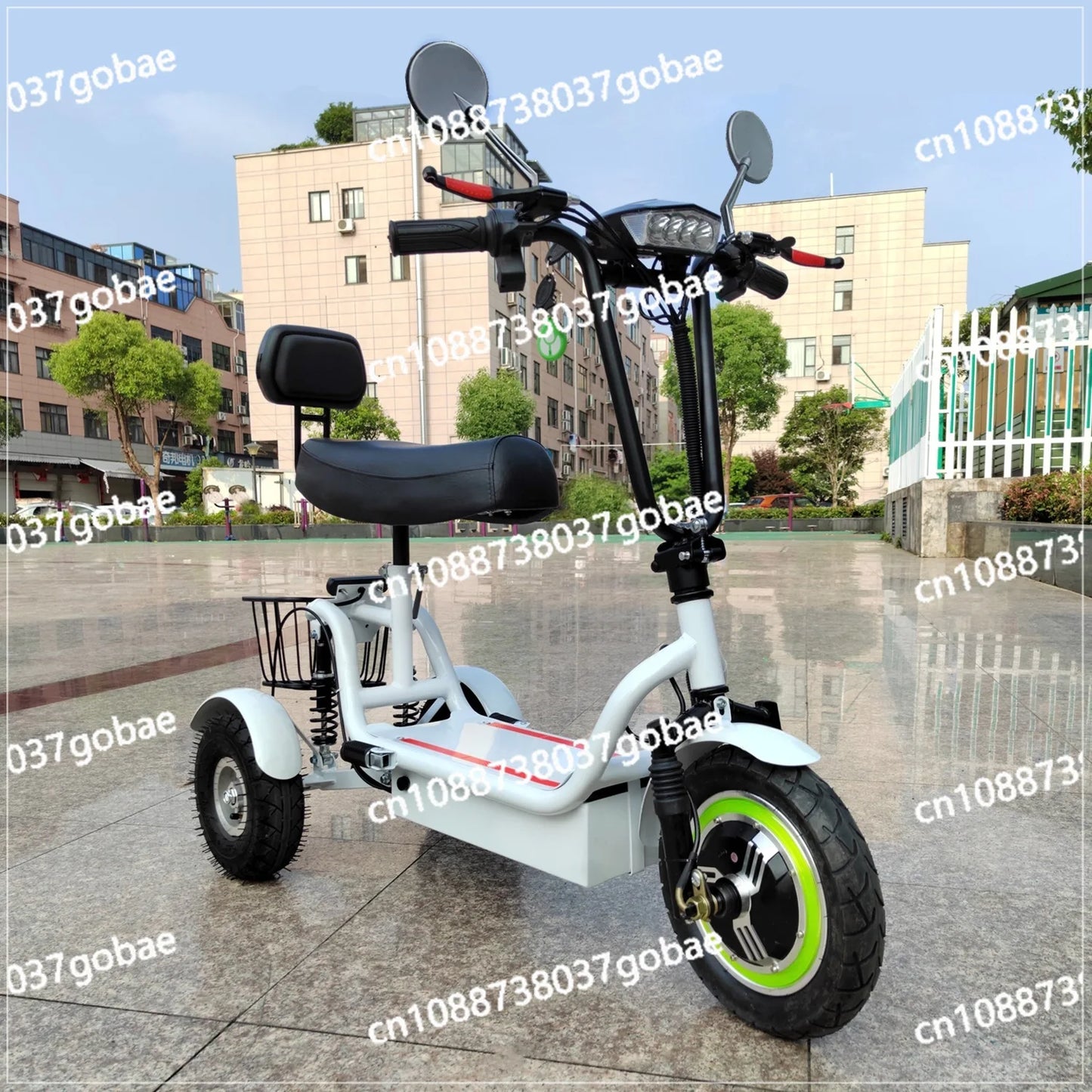 New electric tricycle 12-inch portable scooter for men and women for adults folding mini small three-wheeled electric car