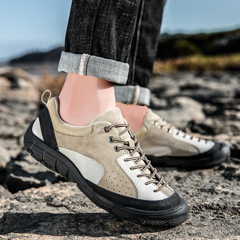New Fashion Men Trekking Shoes Hiking Designer Casual Comfortable Outdoor Leather High Quality Climbing Breathable Driving Shoes